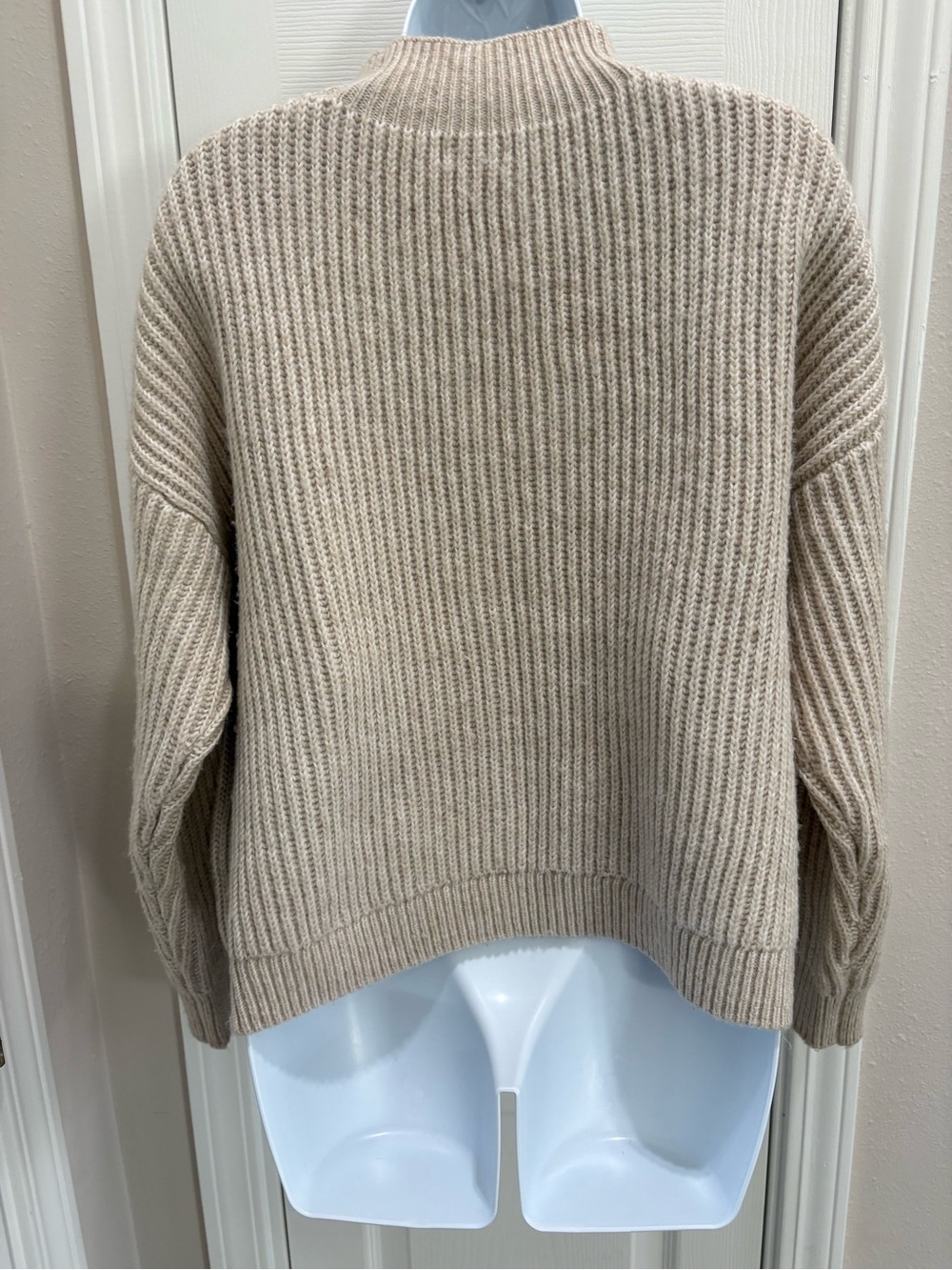 Calvin Klein Cream Textured Mock Neck Sweater - Picture 3 of 6